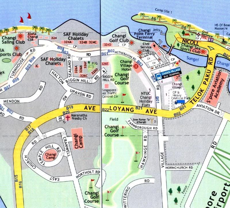 Map of Changi Village vicinity 2007