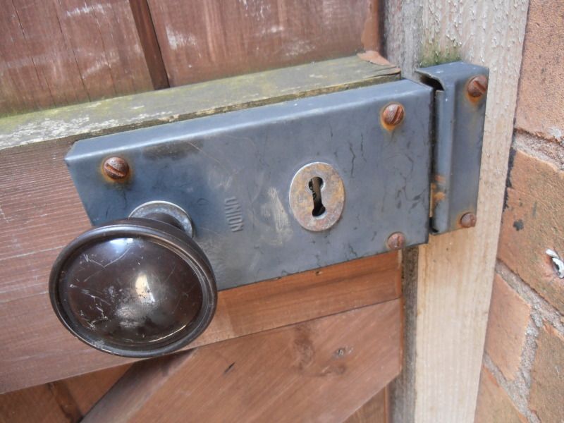 wooden gate lock