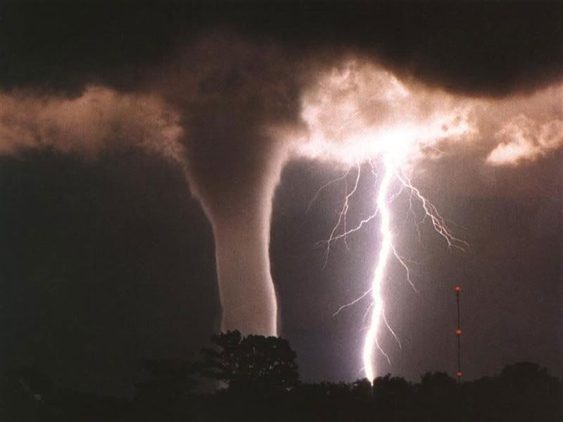Tornado Lightning together Pictures, Images and Photos