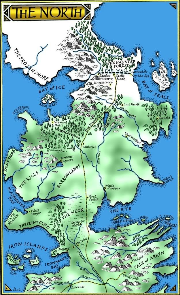 game of thrones map of north. game of thrones map of