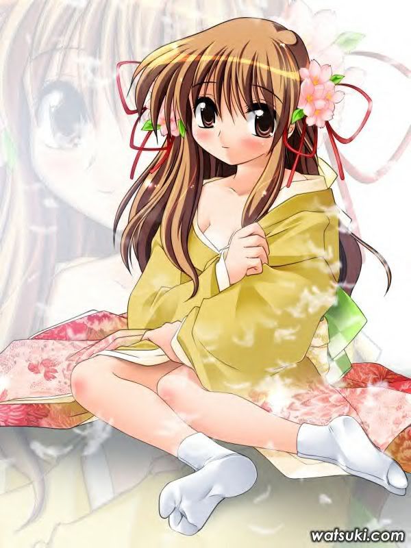 blushing anime girl