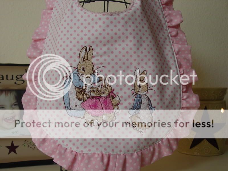 handmade Beatrix Potter Peter Rabbit baby bib  