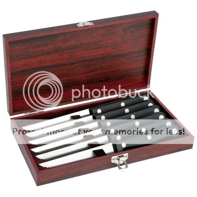 Slitzer Germany 7pc Steak Knife Set in Wood Box  