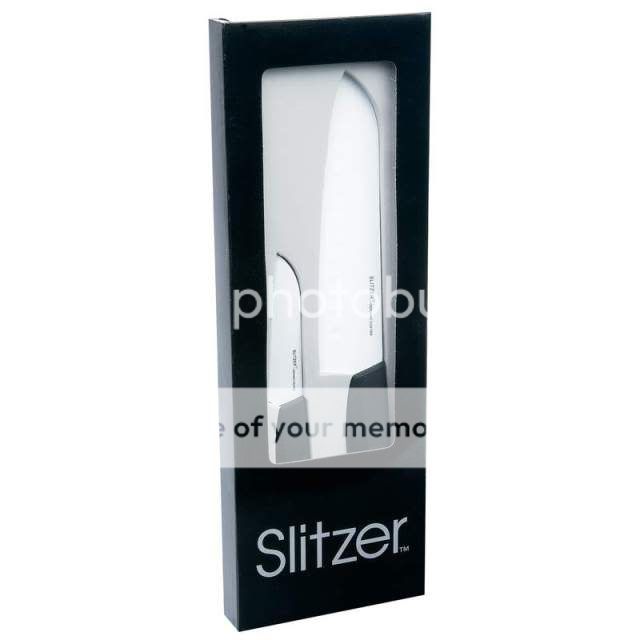 Slitzer 2pc Ceramic Coated Santoku Style Kitchen Knife Set  