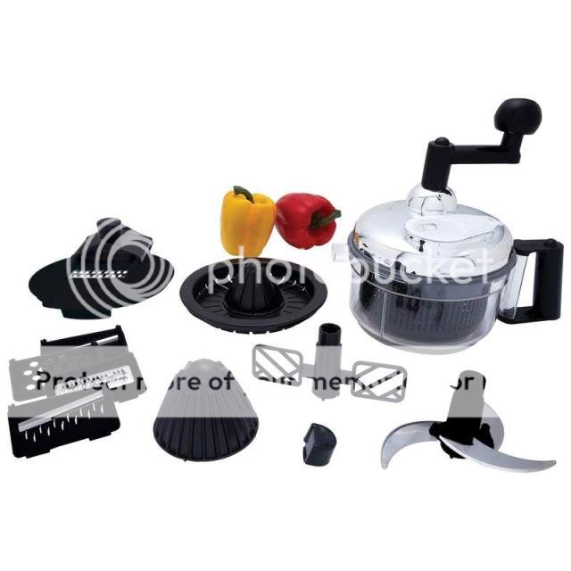 Hand Operated Food Processor   Chopper Mixer Juicer Egg Beater Slicer 