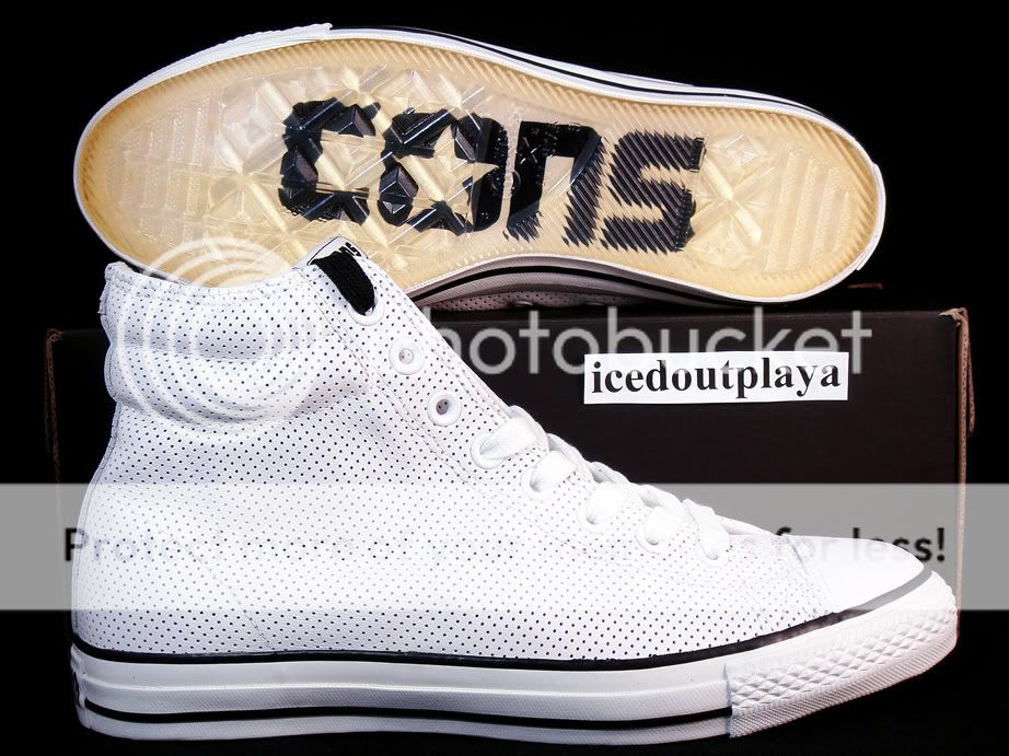 Converse CTS Hi White Perf Leather black cons undftd 9  